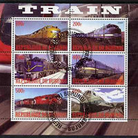 Burundi 2009 Diesel Locos perf sheetlet containing 6 values fine cto used