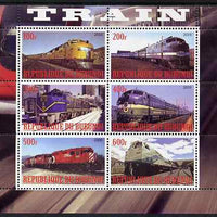 Burundi 2009 Diesel Locos perf sheetlet containing 6 values unmounted mint