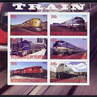 Burundi 2009 Diesel Locos imperf sheetlet containing 6 values unmounted mint