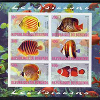 Burundi 2009 Tropical Fish #1 imperf sheetlet containing 6 values unmounted mint