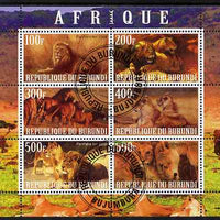 Burundi 2009 African Animals #1 perf sheetlet containing 6 values fine cto used
