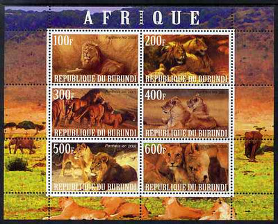 Burundi 2009 African Animals #1 perf sheetlet containing 6 values unmounted mint
