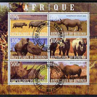 Burundi 2009 African Animals #2 perf sheetlet containing 6 values fine cto used