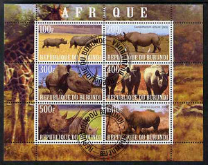 Burundi 2009 African Animals #2 perf sheetlet containing 6 values fine cto used
