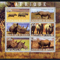 Burundi 2009 African Animals #2 perf sheetlet containing 6 values unmounted mint