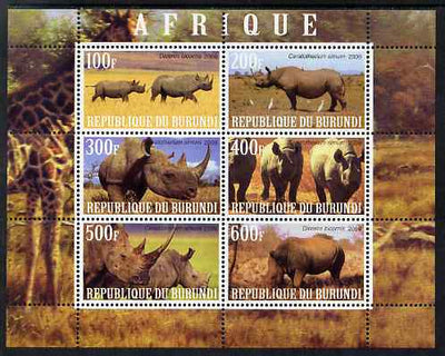 Burundi 2009 African Animals #2 perf sheetlet containing 6 values unmounted mint