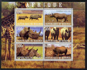 Burundi 2009 African Animals #2 perf sheetlet containing 6 values unmounted mint