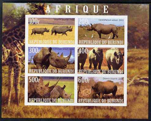 Burundi 2009 African Animals #2 imperf sheetlet containing 6 values unmounted mint