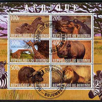 Burundi 2009 African Animals #3 perf sheetlet containing 6 values fine cto used
