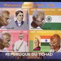 Chad 2009 Mahatma Gandhi imperf sheetlet containing 4 values unmounted mint. Note this item is privately produced and is offered purely on its thematic appeal.