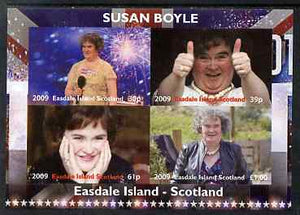 Easdale 2009 Susan Boyle imperf sheetlet containing 4 values unmounted mint