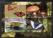 Benin 2009 Mushrooms and Butterflies #2 imperf sheetlet containing 4 values unmounted mint. Note this item is privately produced and is offered purely on its thematic appeal