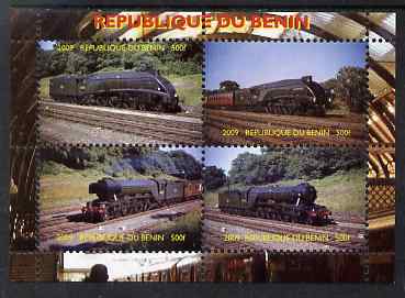 Benin 2009 Steam Locomotives perf sheetlet containing 4 values unmounted mint. Note this item is privately produced and is offered purely on its thematic appeal