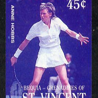 St Vincent - Bequia 1988 International Tennis Players 45c (Anne Hobbs) imperf progressive proof in blue & magenta only unmounted mint*