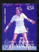 St Vincent - Bequia 1988 International Tennis Players 45c (Anne Hobbs) imperf progressive proof in blue & magenta only unmounted mint*