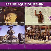 Benin 2009 Baden Powell & Scouts perf sheetlet containing 4 values unmounted mint. Note this item is privately produced and is offered purely on its thematic appeal