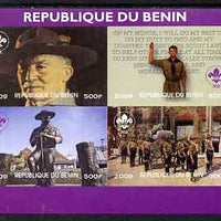 Benin 2009 Baden Powell & Scouts imperf sheetlet containing 4 values unmounted mint. Note this item is privately produced and is offered purely on its thematic appeal