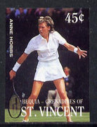 St Vincent - Bequia 1988 International Tennis Players 45c (Anne Hobbs) imperf progressive proof in 4 colours only (orange omitted leaving Country, name and value in white) unmounted mint*