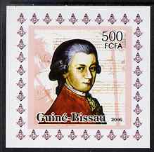 Guinea - Bissau 2006 Mozart #4 individual imperf deluxe sheet unmounted mint. Note this item is privately produced and is offered purely on its thematic appeal