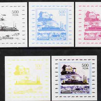 Guinea - Bissau 2006 Ships & Lighthouses #6 - SR-N1 Hovecraft individual deluxe sheet - the set of 5 imperf progressive proofs comprising the 4 individual colours plus all 4-colour composite, unmounted mint