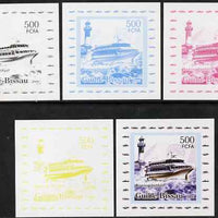 Guinea - Bissau 2006 Ships & Lighthouses #7 - Boeing Jet Foil individual deluxe sheet - the set of 5 imperf progressive proofs comprising the 4 individual colours plus all 4-colour composite, unmounted mint