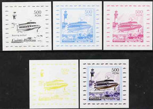 Guinea - Bissau 2006 Ships & Lighthouses #7 - Boeing Jet Foil individual deluxe sheet - the set of 5 imperf progressive proofs comprising the 4 individual colours plus all 4-colour composite, unmounted mint