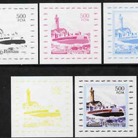 Guinea - Bissau 2006 Ships & Lighthouses #8 - SR-N41 Hovecraft individual deluxe sheet - the set of 5 imperf progressive proofs comprising the 4 individual colours plus all 4-colour composite, unmounted mint