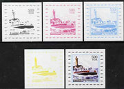 Guinea - Bissau 2006 Ships & Lighthouses #8 - SR-N41 Hovecraft individual deluxe sheet - the set of 5 imperf progressive proofs comprising the 4 individual colours plus all 4-colour composite, unmounted mint