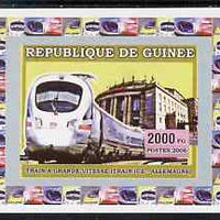 Guinea - Conakry 2006 High Speed Trains #1 - German Ice Train individual imperf deluxe sheet unmounted mint. Note this item is privately produced and is offered purely on its thematic appeal