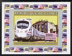 Guinea - Conakry 2006 High Speed Trains #1 - German Ice Train individual imperf deluxe sheet unmounted mint. Note this item is privately produced and is offered purely on its thematic appeal