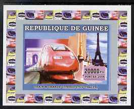Guinea - Conakry 2006 High Speed Trains #2 - TGV individual imperf deluxe sheet unmounted mint. Note this item is privately produced and is offered purely on its thematic appeal