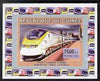 Guinea - Conakry 2006 High Speed Trains #3 - Eurostar Paris - London individual imperf deluxe sheet unmounted mint. Note this item is privately produced and is offered purely on its thematic appeal