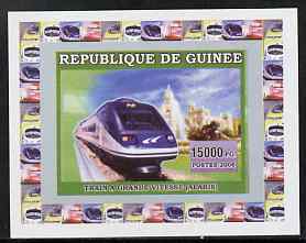 Guinea - Conakry 2006 High Speed Trains #4 - Alaris individual imperf deluxe sheet unmounted mint. Note this item is privately produced and is offered purely on its thematic appeal