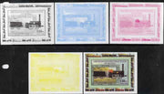 Congo 2006 Transport - British Steam Locos #1 - Bury 2-2-0 individual deluxe sheet - the set of 5 imperf progressive proofs comprising the 4 individual colours plus all 4-colour composite, unmounted mint