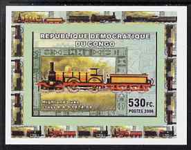 Congo 2006 Transport - British Steam Locos #4 - Highland Duke 4-4-0 individual imperf deluxe sheet unmounted mint. Note this item is privately produced and is offered purely on its thematic appeal