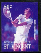 St Vincent - Bequia 1988 International Tennis Players 80c (Jimmy Connors) imperf progressive proof in blue & magenta only unmounted mint*