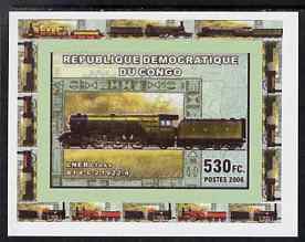 Congo 2006 Transport - British Steam Locos #5 - LNER 4-6-2 Flying Scotsman individual imperf deluxe sheet unmounted mint. Note this item is privately produced and is offered purely on its thematic appeal