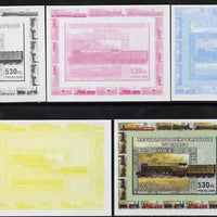 Congo 2006 Transport - British Steam Locos #5 - LNER 4-6-2 Flying Scotsman individual deluxe sheet - the set of 5 imperf progressive proofs comprising the 4 individual colours plus all 4-colour composite, unmounted mint