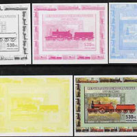 Congo 2006 Transport - British Steam Locos #6 - Johnson Single 4-2-2 individual deluxe sheet - the set of 5 imperf progressive proofs comprising the 4 individual colours plus all 4-colour composite, unmounted mint