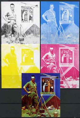 Liberia 2006 Scouts & Concorde #2 s/sheet - the set of 5 imperf progressive proofs comprising the 4 individual colours plus all 4-colour perf composite, unmounted mint