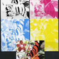 Djibouti 2006 Scouts & Butterflies #2 s/sheet - the set of 5 imperf progressive proofs comprising the 4 individual colours unmounted mint plus all 4-colour perf composite cto used,