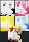 Benin 2006 Mahatma Gandhi #1 s/sheet - the set of 5 imperf progressive proofs comprising the 4 individual colours unmounted mint plus all 4-colour perf composite cto used,
