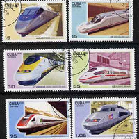Cuba 2009 High Speed Trains perf set of 6 fine cto used