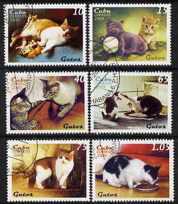 Cuba 2009 Domestic Cats perf set of 6 fine cto used
