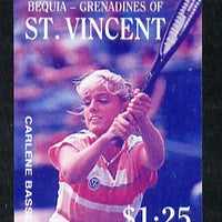 St Vincent - Bequia 1988 Tennis $1.25 (Carlene Basset) imperf progressive proof in blue & magenta only unmounted mint*