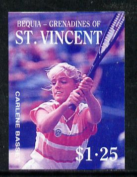 St Vincent - Bequia 1988 Tennis $1.25 (Carlene Basset) imperf progressive proof in blue & magenta only unmounted mint*