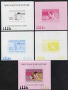 Guinea - Conakry 2008 Chinese Chess Champions - Bu Xiangi-Zhi individual deluxe sheet - the set of 5 imperf progressive proofs comprising the 4 individual colours plus all 4-colour composite, unmounted mint