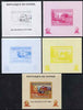 Guinea - Conakry 2008 Atchison, Topeka & Santa Fe Railway - John Shedd Reed & Santa Fe 300C individual deluxe sheet - the set of 5 imperf progressive proofs comprising the 4 individual colours plus all 4-colour composite, unmounted mint