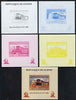 Guinea - Conakry 2008 Atchison, Topeka & Santa Fe Railway - John Shedd Reed & Union Pacific 4172 individual deluxe sheet - the set of 5 imperf progressive proofs comprising the 4 individual colours plus all 4-colour composite, unmounted mint