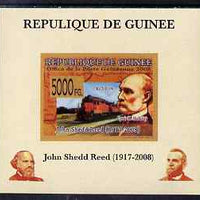 Guinea - Conakry 2008 Atchison, Topeka & Santa Fe Railway - John Shedd Reed & KCS 0119 individual imperf deluxe sheet unmounted mint. Note this item is privately produced and is offered purely on its thematic appeal